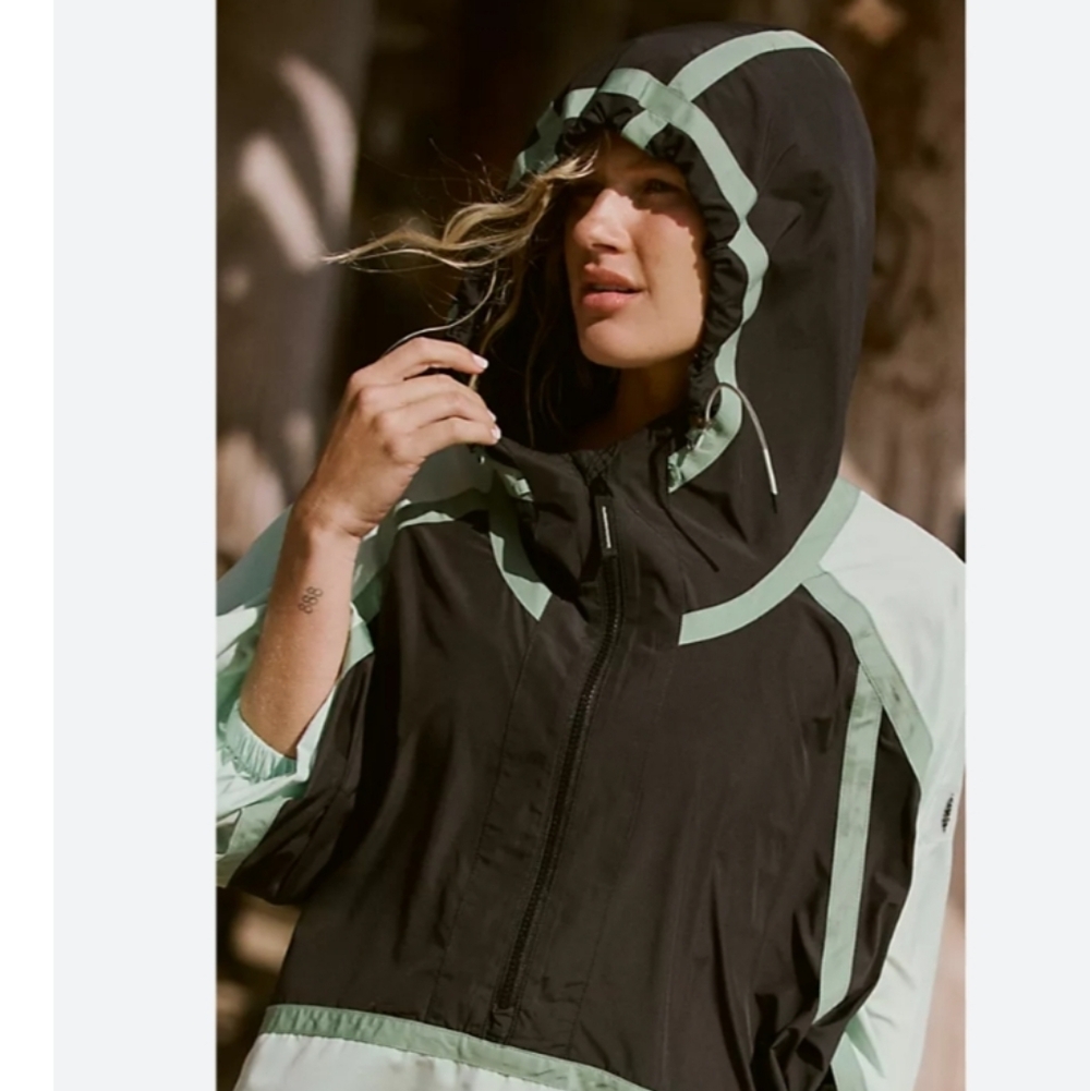Free People Like The Wind Anorak In Cactus Green S NWT - Picture 4 of 14